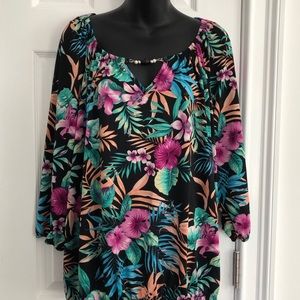Beautiful “Tropical” Blouse - Size : 2X
